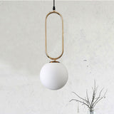 Modern Orb Pendant Light With Milk Glass Shade Gold Finish - Ideal For Living Room