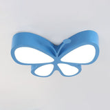 Butterfly Led Flush Mount Light - Nursery Ceiling Lamp Cartoon Metal Design Blue / 18’ White