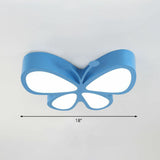 Butterfly Led Flush Mount Light - Nursery Ceiling Lamp Cartoon Metal Design