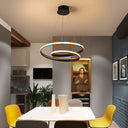 Art Deco Swirl Led Chandelier For Restaurants - Acrylic Suspension Lighting Fixture Black / 18’ Warm