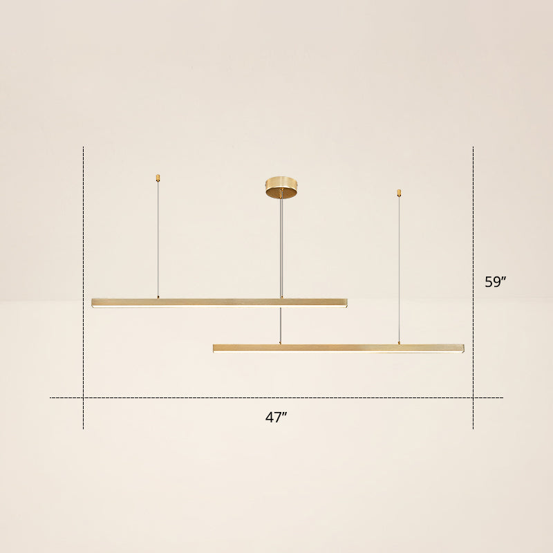 Adjustable Line Art Pendant Lamp: Minimalist Metal Led Chandelier For Bedroom Ceiling 2 / Gold White