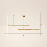 Adjustable Line Art Pendant Lamp: Minimalist Metal Led Chandelier For Bedroom Ceiling 2 / Gold White