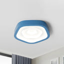 Nordic Style Led Flush Mount Bedroom Ceiling Light With Rose Shade - Perfect For Kids Blue /