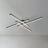 Sleek Led Semi Flush Mount Ceiling Light Fixture For Living Room Minimalist Metal Design 4 / Black
