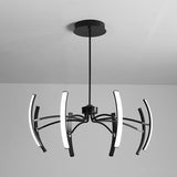 Minimalist Black Rotating Stick Led Chandelier For Dining Room