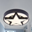 Children’s Bedroom Starry Sky Flush Mount Ceiling Light Black / 19.5’ White