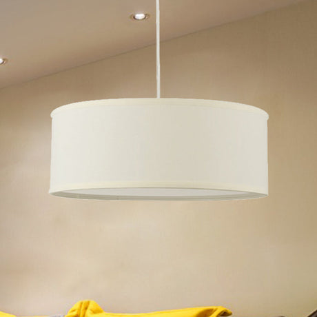 Contemporary White Led Hanging Pendant Lamp - 12/16/19.5 Dia Cylinder Suspension / 19.5