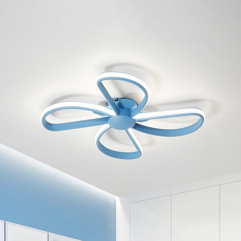 Nordic Stylish Led Ceiling Lamp - Blossom Shape Ideal For Kids Bedroom Blue / Warm