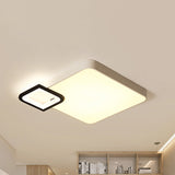 Modern Metal Flush Mount Ceiling Light For Living Room - White/Black Led Warm/White 18/21.5 Wide