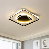 Modern Led Acrylic Flush Mount Black Ceiling Light In Warm/White - 18/23.5 Wide