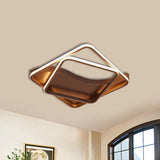 Led Bedroom Ceiling Lamp With Acrylic Shade: Warm/White Light White/Brown Design Brown / 18 White