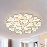 Hearts Bedroom Led Flush Lamp - Modern Ceiling Mount Light Fixture 15 / White Warm