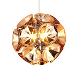Modern Metal Chrome/Gold Led Ball Pendant Light Fixture - White/Warm 7/11 Dia