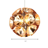 Modern Metal Chrome/Gold Led Ball Pendant Light Fixture - White/Warm 7/11 Dia