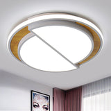 Modern Led Flush Mount Light In Black/White With White/Warm Glow 16.5/20.5 Wide