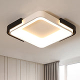 Simple Metal Led Flush Mount Light In White/Warm - Rectangular/Square Ceiling Fixture 18/35.5 Wide