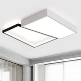 Sleek Trapezoid Flush Mount Led Metal Ceiling Light In White/Warm - 18/21.5 Wide