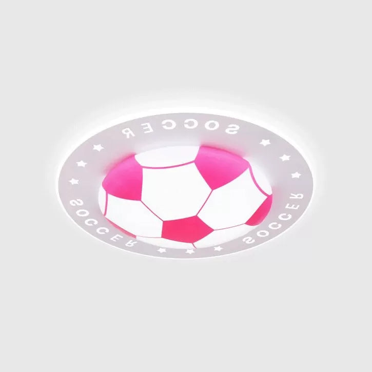 Stylish Acrylic Football Flush Ceiling Light For Study Room And Kitchen Sports Theme