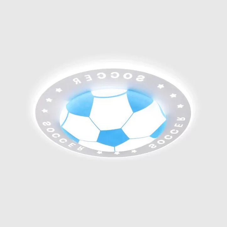 Stylish Acrylic Football Flush Ceiling Light For Study Room And Kitchen Sports Theme