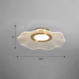 Lotus Leaf Acrylic Ceiling Light With Gold Finish And Led For Bedroom / 19.5 Third Gear