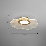 Lotus Leaf Acrylic Ceiling Light With Gold Finish And Led For Bedroom / 19.5 Remote Control Stepless