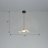 Led Ruffled Pendulum Light: Clear Acrylic Simplicity For Dining Room / 14 Warm