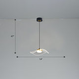 Led Ruffled Pendulum Light: Clear Acrylic Simplicity For Dining Room / 14 White