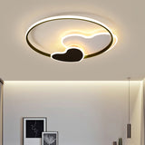 Heart-Shaped Led Ceiling Light With Black & White Acrylic And Metal Rim Black-White / 19.5