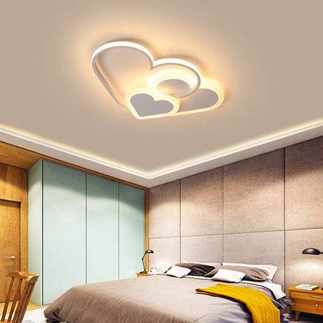 Contemporary Acrylic Led Flush Ceiling Light Fixture - Loving Heart Design For Bedrooms