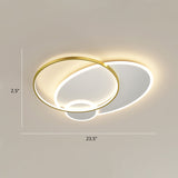 Contemporary Led Flush Mount Metal Ceiling Light For Bedrooms White-Gold / 23.5 Round