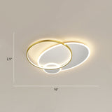Contemporary Led Flush Mount Metal Ceiling Light For Bedrooms White-Gold / 16 Round