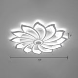 Simplicity Sunflower Led Flush Mount Ceiling Light Fixture In White - Perfect For Living Room 12 /