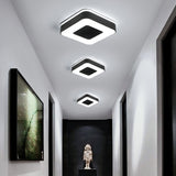 Nordic Style Led Flush Mount Ceiling Light With Acrylic Diffuser For Small Corridors Black / White