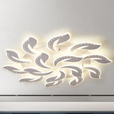 Modern Leaf Design Led Ceiling Lamp - White Acrylic Flush Mount Light Fixture For Living Room 15 /