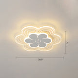 White Flower Flush Mount Led Light For Bedroom / 20.5 Third Gear