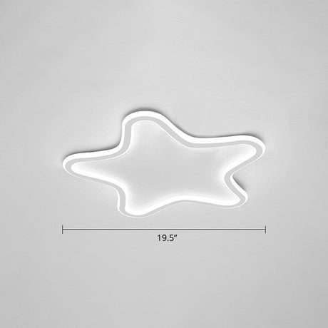 Kids Cartoon Star Led Ceiling Light Creative Aluminum Flush Mount For Childrens Bedroom - Ultrathin