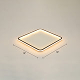 Minimalist Black Metal Flush Mount Ceiling Lamp With Square Ultrathin Led - Perfect For Bedrooms /