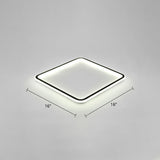 Minimalist Black Metal Flush Mount Ceiling Lamp With Square Ultrathin Led - Perfect For Bedrooms /