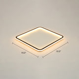 Minimalist Black Metal Flush Mount Ceiling Lamp With Square Ultrathin Led - Perfect For Bedrooms /
