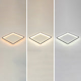 Minimalist Black Metal Flush Mount Ceiling Lamp With Square Ultrathin Led - Perfect For Bedrooms /