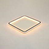 Minimalist Black Metal Flush Mount Ceiling Lamp With Square Ultrathin Led - Perfect For Bedrooms