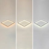 Minimalist Black Metal Flush Mount Ceiling Lamp With Square Ultrathin Led - Perfect For Bedrooms /