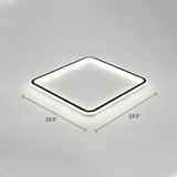 Minimalist Black Metal Flush Mount Ceiling Lamp With Square Ultrathin Led - Perfect For Bedrooms /