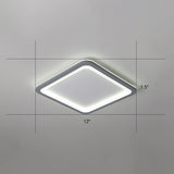 Super Thin Grey Nordic Metal Led Ceiling Light - Ideal For Living Room Surface Mounted / 12