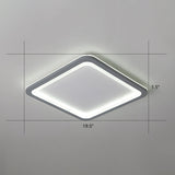 Super Thin Grey Nordic Metal Led Ceiling Light - Ideal For Living Room Surface Mounted / 19.5