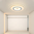 Sleek White Disc Foyer Flush Light With Acrylic Simplicity - Led Mount Ceiling Fixture / 16.5’ Warm
