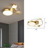 Sleek Led Flush Mount Ceiling Light With Orbit-Inspired Design And Acrylic Shade Gold / White