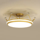 Cartoon Led Crown Ceiling Light For Kids Room - Flush Mount Fixture Gold / 23.5’ Third Gear