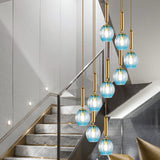 Modern Ombre Glass Ceiling Light Pendant For Living Room - Multi-Shaped And Stylish Suspension