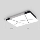 Modern Minimalist Led Ceiling Lamp: Black-White Acrylic Flush Mount Light For Living Room White / 47